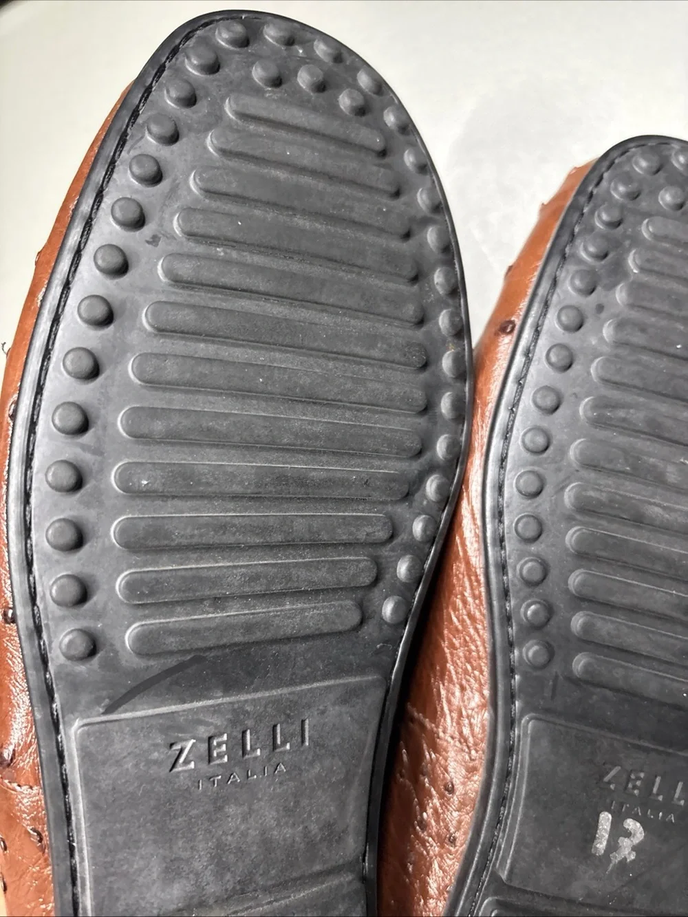 Zelli Genuine Ostrich Penny Loafers Handmade In Italy Size 10
